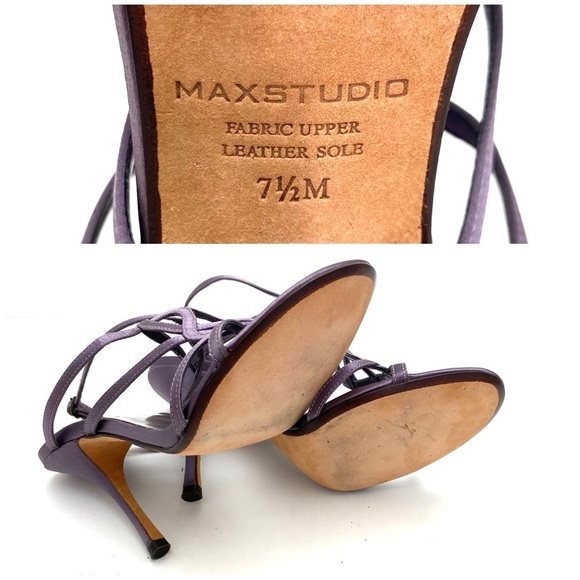 MAX Studio Satin Woven Strap Sandal in Lavender Purple - Picture 9 of 10